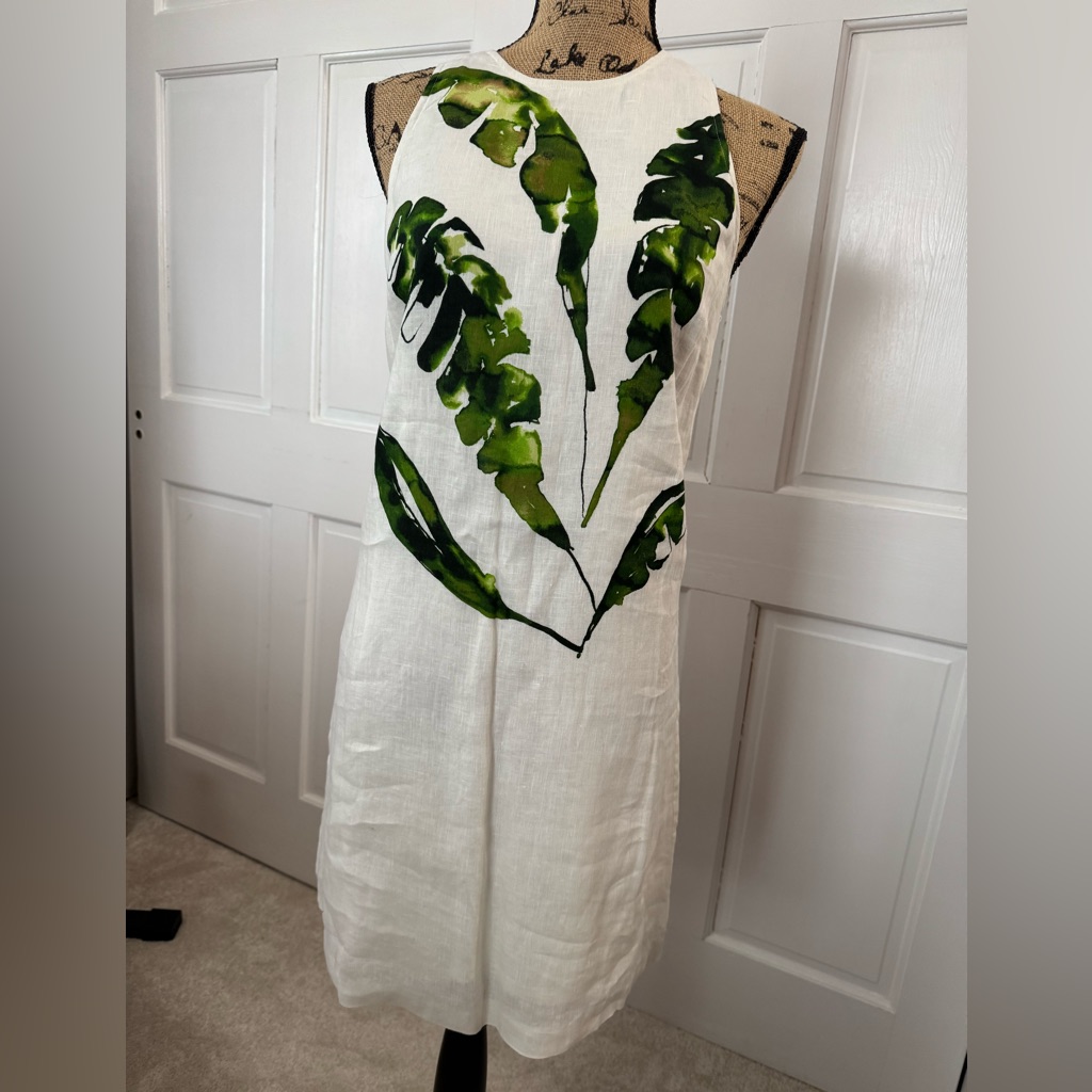 Tommy Bahama White And Green Halter Sundress
